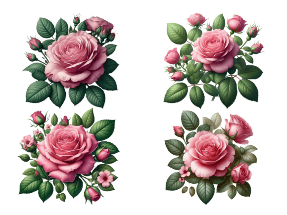 Download Realistic Watercolor Pink Rose Bundle - Premium Resources