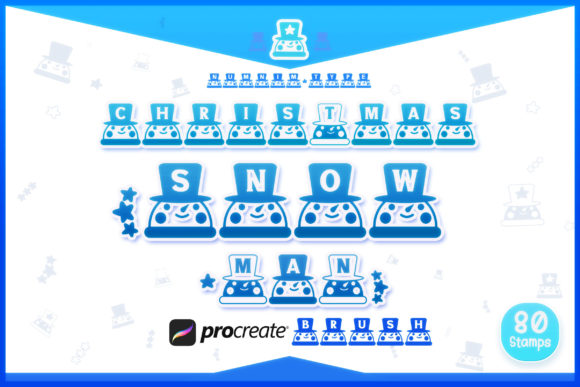 Download Procreate Brush Stamp Christmas Snowman - Procreate brush stamp Collection