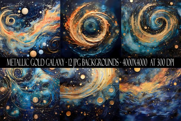 Download Metallic Gold Galaxy Backgrounds - Premium Resources