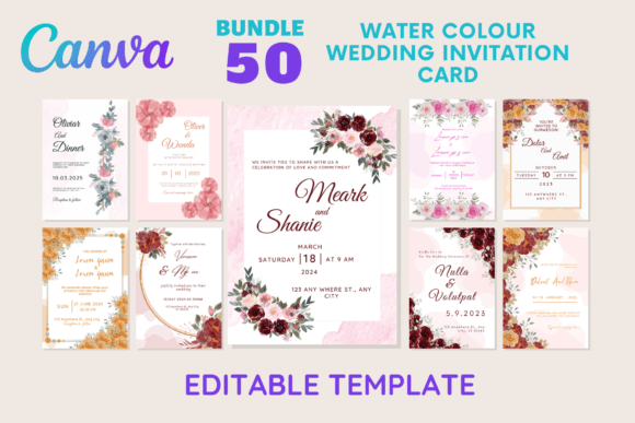 Download Water Colour Wedding Invitation Card - Wedding invitation Collection