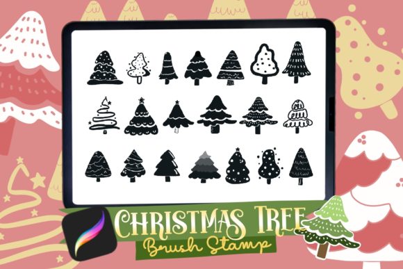 Download Christmas Tree Procreate Brush Stamp - Procreate brush stamp Collection