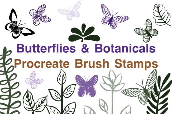Download Butterfly Procreate Brush Stamps Set - Procreate brush stamp Collection
