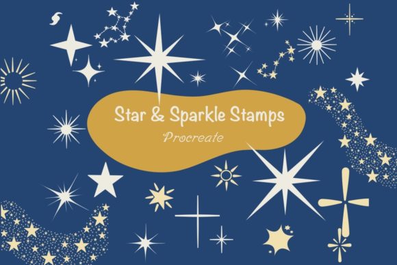 Download Star &amp; Sparkle Procreate Brush Stamps - Procreate brush stamp Collection