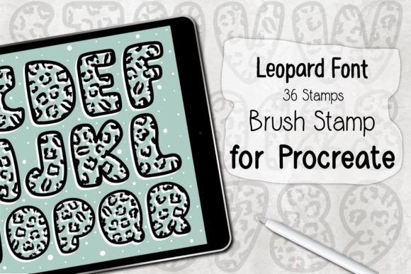 Download Leopard Font ‪Procreate Brush Stamp‬ - Procreate brush stamp Collection