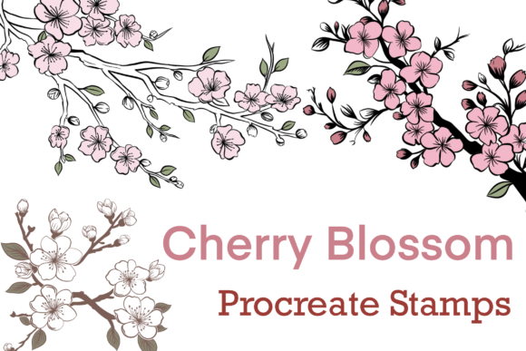 Download Cherry Blossom Procreate Brush Stamps - Procreate brush stamp Collection
