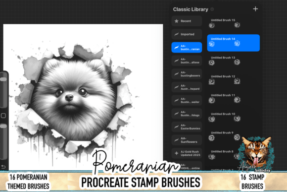 Download Pomeranian Procreate Brush Stamps - Procreate brush stamp Collection