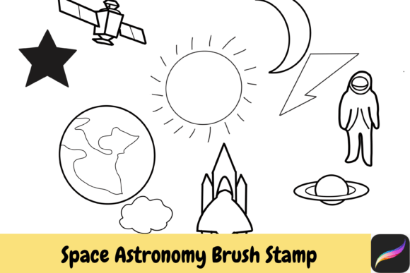 Download Space Astronomy Procreate Brush Stamps - Procreate brush stamp Collection