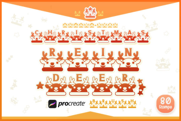 Download Procreate Brush Stamp Christmas Reindeer - Procreate brush stamp Collection