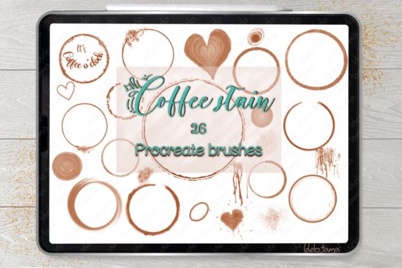 Download Procreate Brush Stamp Coffee Stain Mark - Procreate brush stamp Collection