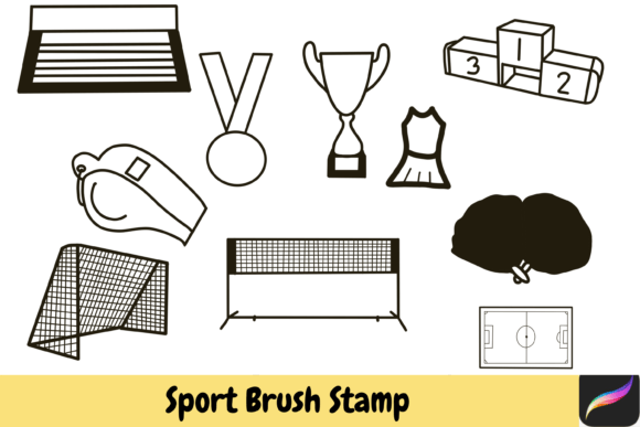Download Sport Procreate Brush Stamps IPAD - Procreate brush stamp Collection